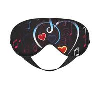 Masque pour les yeux pour dormir, cœur d'amour, note de musique, masque de sommeil avec sangle réglable