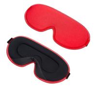 Masque Pour Les Yeux Pour Dormir Masque de sommeil 3D en mousse à mémoire forme, patchs for les yeux, couverture d'ombre voyage, repos, relaxation, bandeau for, aide au(A-Red(Silk Mask))