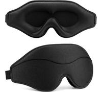 Masque Pour Les Yeux Pour Dormir Masque de sommeil 3D for hommes et femmes, en mousse à mémoire forme douce, bandeau for les yeux, avec sangle ajustable, idéal for dormir sur le côté(Black)