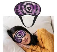Masque pour les yeux pour dormir - Respirant - Anti-lumière - Violet - Teinture par nœuds - Doux et confortable - Pour homme et femme - Pour la sieste à la maison