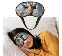 Masque pour les yeux pour dormir - Respirant - Blocage de la lumière - Belle girafe - Doux et confortable - Pour homme et femme - Pour la sieste à la maison