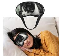 Masque pour les yeux pour dormir - Respirant - Blocage de la lumière - Noir et blanc - Masque de nuit doux et confortable - Pour homme et femme - Pour la sieste à la maison
