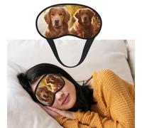 Masque pour les yeux pour dormir - Respirant - Bloque la lumière - Deux Golden Retrievers - Masque de nuit doux et confortable - Pour homme et femme - Pour la sieste à la maison