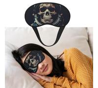 Masque pour les yeux pour dormir - Respirant - Bloque la lumière - Esthétique - Tête de mort - Doux et confortable - Pour homme et femme - Pour la sieste à la maison