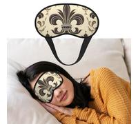 Masque pour les yeux pour dormir - Respirant - Bloque la lumière - Fleur de lys et bras - Masque de nuit doux et confortable - Pour homme et femme - Pour la sieste à la maison