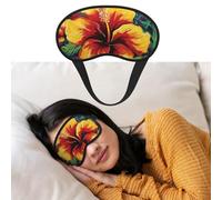 Masque pour les yeux pour dormir - Respirant - Bloque la lumière - Hibiscus coloré - Doux et confortable - Pour homme et femme - Pour la sieste à la maison