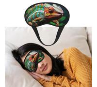 Masque pour les yeux pour dormir - Respirant - Bloque la lumière - Joli caméléon - Doux et confortable - Pour la nuit - Pour homme et femme - Pour la sieste à la maison