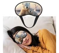 Masque pour les yeux pour dormir - Respirant - Bloque la lumière - Joli ours polaire - Doux et confortable - Pour homme et femme - Pour la sieste à la maison