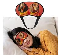 Masque pour les yeux pour dormir - Respirant - Bloque la lumière - Joli teckel - Doux et confortable - Pour homme et femme - Pour la sieste à la maison