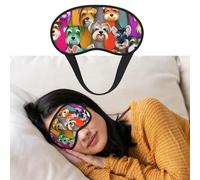 Masque pour les yeux pour dormir - Respirant - Bloque la lumière - Masque de sommeil à l'huile - Motif schnauzer mignon - Doux et confortable - Pour homme et femme - Pour la sieste à la maison