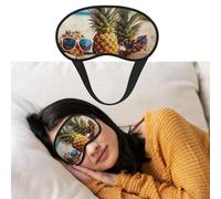 Masque pour les yeux pour dormir - Respirant - Bloque la lumière - Masque de sommeil ananas fruits - Lunettes de soleil sur le sable - Masque de nuit doux et confortable - Pour homme et femme - Pour