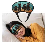 Masque pour les yeux pour dormir - Respirant - Bloque la lumière - Motif chats allongés sur le clavier de piano - Doux et confortable - Pour homme et femme - Pour la sieste à la maison