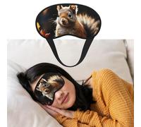 Masque pour les yeux pour dormir - Respirant - Bloque la lumière - Motif écureuil dans les bois - Doux et confortable - Pour homme et femme - Pour la sieste à la maison