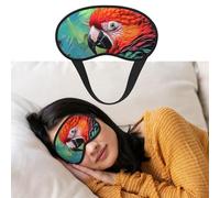 Masque pour les yeux pour dormir - Respirant - Bloque la lumière - Motif perroquet coloré - Doux et confortable - Pour homme et femme - Pour la sieste à la maison