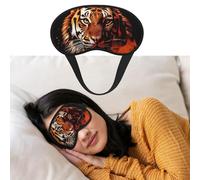 Masque pour les yeux pour dormir - Respirant - Bloque la lumière - Motif tigre dans le feu - Doux et confortable - Pour homme et femme - Pour la sieste à la maison