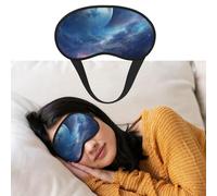 Masque pour les yeux pour dormir - Respirant - Bloque la lumière - Nébuleuse et lune - Bandeau doux et confortable - Pour homme et femme - Pour la sieste à la maison