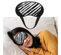 Masque pour les yeux pour dormir - Respirant - Bloque la lumière - Noir et blanc - Motif cœur rayé - Doux et confortable - Pour homme et femme - Pour la sieste à la maison