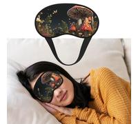 Masque pour les yeux pour dormir - Respirant - Bloque la lumière - Style conte de fées - Champignons de nuit - Doux et confortable - Pour homme et femme - Pour la sieste à la maison