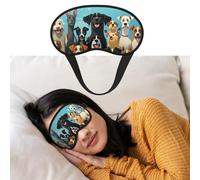 Masque pour les yeux pour dormir - Respirant - Bloque la lumière - Un grand groupe de chiens - Masque de nuit doux et confortable - Pour homme et femme - Pour la sieste à la maison