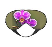 Masque pour les yeux réglable avec imprimé fleurs d'orchidée pour le sommeil, le camping, la méditation, la relaxation