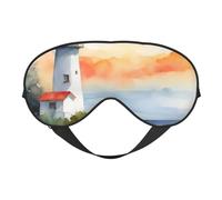 Masque pour les yeux réglable avec imprimé phare pour le sommeil, le camping, la méditation, la relaxation