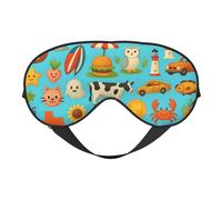 Masque pour les yeux respirant avec icônes et symboles américains - Idéal pour le camping, la méditation, le yoga
