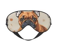 Masque pour les yeux respirant avec imprimé bouledogue français - Idéal pour le camping, la méditation et le yoga