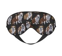 Masque pour les yeux respirant avec imprimé bouledogues anglais - Élégant et réglable - Pour la sieste la nuit - Environnement reposant