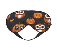 Masque pour les yeux respirant avec imprimé citrouille et hibou pour Halloween, camping, méditation, yoga