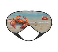 Masque pour les yeux respirant avec imprimé conque de crabe, convient pour le camping, la méditation, le yoga