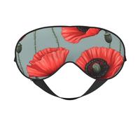 Masque pour les yeux respirant avec imprimé de fleurs de coquelicot rouge, idéal pour le camping, la méditation, le yoga