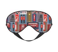 Masque pour les yeux respirant avec imprimé des symboles de l'Angleterre - Élégant et réglable - Pour la sieste la nuit - Environnement reposant