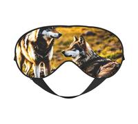 Masque pour les yeux respirant avec imprimé loups pour le camping, la méditation, le yoga
