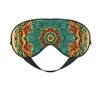 Masque pour les yeux respirant avec imprimé mandala - Élégant et réglable - Pour la sieste - Pour une nuit reposante