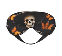 Masque pour les yeux respirant avec imprimé papillon et tête de mort, idéal pour le camping, la méditation, le yoga
