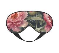 Masque pour les yeux respirant avec imprimé pivoine pour le camping, la méditation, le yoga