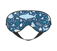 Masque pour les yeux respirant avec imprimé poisson bleu mignon, élégant, réglable, sieste nuit, environnement reposant