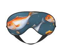Masque pour les yeux respirant avec imprimé poisson de recherche de nourriture, idéal pour le camping, la méditation, le yoga