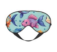 Masque pour les yeux respirant avec imprimé poisson mignon pour le camping, la méditation, le yoga