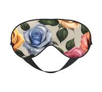 Masque pour les yeux respirant avec imprimé roses multicolores pour le camping, la méditation, le yoga