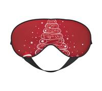 Masque pour les yeux respirant avec motif arbre de Noël rouge pour le camping, la méditation, le yoga
