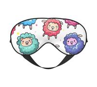 Masque pour les yeux respirant avec motif de mouton mignon coloré pour le camping, la méditation, le yoga