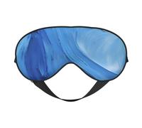 Masque pour les yeux respirant avec motif imprimé de peinture à l'huile bleue, convient pour le camping, la méditation, le yoga