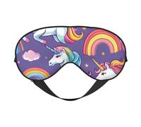 Masque pour les yeux respirant avec motif licorne imprimé pour le camping, la méditation, le yoga