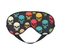 Masque pour les yeux respirant avec motif tête de mort et squelette pour le camping, la méditation, le yoga