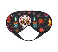 Masque pour les yeux respirant avec motif tête de mort, guitare, bougie, pour le camping, la méditation, le yoga