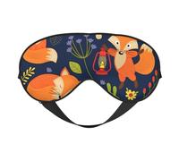 Masque pour les yeux respirant et réglable avec imprimé de fleurs de renard et de fleurs - Léger - Pour voyage, yoga, travail