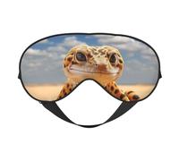 Masque pour les yeux respirant et réglable avec imprimé léopard sable et gecko léger pour le voyage, le yoga, le travail