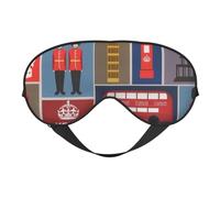 Masque pour les yeux respirant et réglable avec imprimé symboles de l'Angleterre - Léger - Pour voyage, yoga, travail