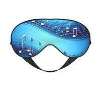 Masque pour les yeux respirant et réglable avec notes de musique bleu ciel pour homme et femme léger voyage yoga travail